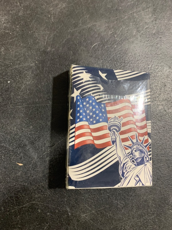 Photo 1 of Blue American Flag Playing Cards - Patriotic Graphics - Premium Quality - Veteran Gifts for Men or Women | Flag Playing Cards Blue