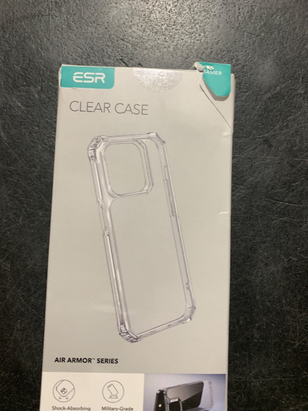 Photo 1 of ESR for iPhone 15 Pro Case, Military-Grade Protection, Shockproof Air Guard Corners, Yellowing-Resistant Acrylic Back, Phone Case for iPhone 15 Pro, Air Armor Series, Clear Grey