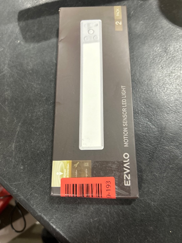 Photo 1 of EZVALO 2 Pack Under Cabinet Lighting Wireless, 2200mAh Rechargeable LED Motion Sensor Lights Indoor, 5 Levels Dimmable Magnetic Closet Light, Battery Operated Under Counter Lights for Kitchen, Stairs