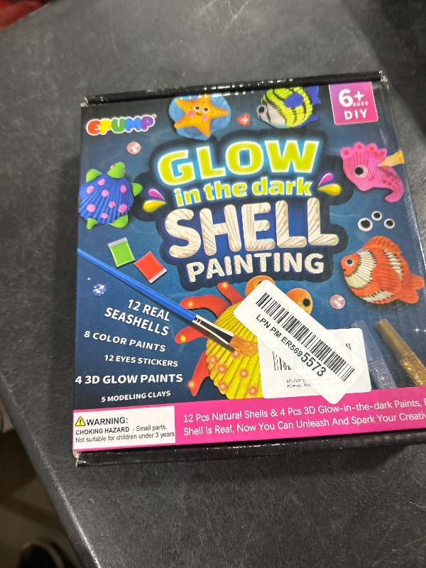 Photo 1 of EPUMP Shell Painting Kit for Kids - Glow in The Dark Arts and Crafts Supplies Kits for Girls Boys - Kids Activities Creative Art Set Birthday Gifts DIY Paint Toys for Age 6 7 8 9 10 11 12 Years Old
