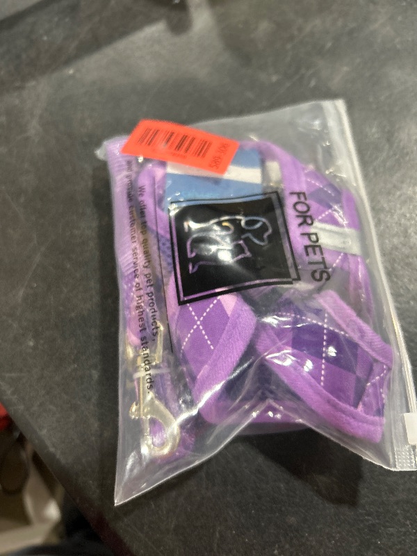 Photo 1 of SCENEREAL Small Dog Harness and Leash Collar Set, Step in No Pull Soft Mesh Dog Harnesses for Small Medium Sized Dogs Puppy and Cats Outdoor Walking, No Chock Reflective Vest Harness, Purple Plaid S