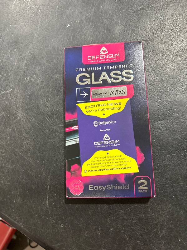 Photo 1 of Defenslim Screen Protector for iPhone XS (2Pack), Easy Auto-Align Install Kit, 5.8" Tempered Glass, 9H Hardness, Ultra HD Clear, Case Friendly, EasyShield