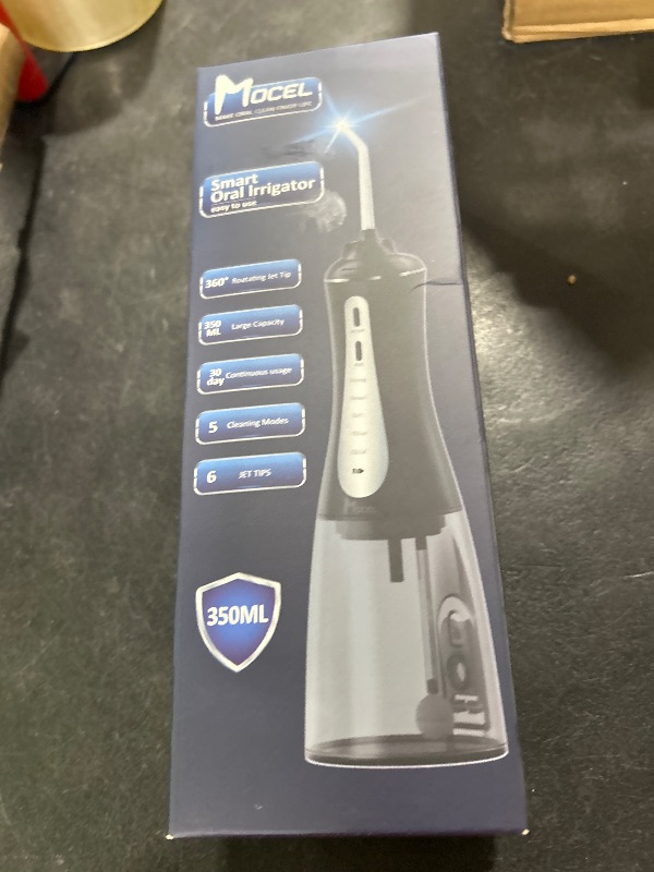 Photo 1 of MOCEL Water Dental Flosser Oral Irrigator with 5 Modes, 350ml Cordless Water Teeth Cleaner Pick 6 Tips, IPX7 Waterproof Rechargeable Portable Powerful Battery for Travel & Home Braces & Bridges Care