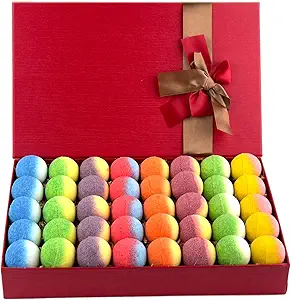 Photo 1 of Bath Bomb Gift Set, Family Pack Mini Bath Bombs with Reusable Bowknot, 40 Pcs Organic & Natural Bath Bombs for Kids, Women and Men, Best Gift for Valentine's Day & Any Anniversaries
