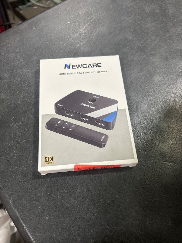Photo 1 of NEWCARE HDMI Switch 3 in 1 Out, 4K@60Hz HDMI Splitter with Remote, HDMI Switcher Support HDCP2.2 Dolby HDR10+ VRR 3D, Compatible with TV PS5/4 Xbox Laptops PC Projector Blu-ray Player