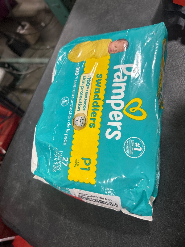 Photo 1 of Pampers Baby Diapers - Swaddlers - Size P1, 27 Count, Ultra Absorbent Disposable Preemie Diaper