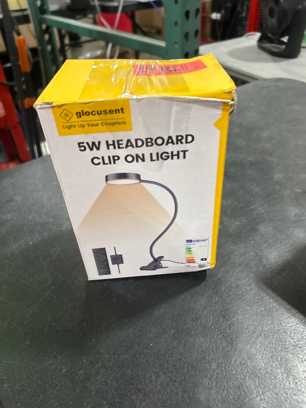 Photo 1 of Glocusent Brighter Clip on Lamp with Remote, Eye-Caring Clip on Light for Bed Headboard, 3 Color & 5 Brightness Bed Lamp, 30-Min Auto-Off Timer, Reading Light with Adapter