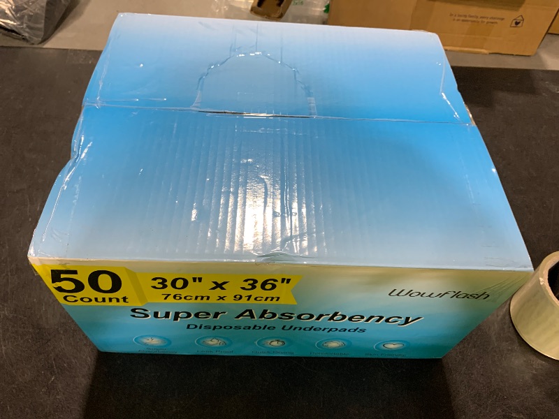 Photo 1 of 50 Count 30” x 36” Super Absorbency Disposable Underpads, Leakproof Quick Drying, Baby Puppy & Adults Bed Pads Disposable Adults, Dog Pee Pads Extra Large, XXL Incontinence Pads