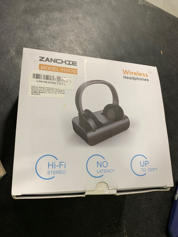 Photo 1 of ZANCHIE Wireless Headphones for TV Watching, On-Ear Digital TV Headsets for Seniors with RF Transmitter & Charging Dock, up to 330ft, No Audio Delay(Support Digital Optical, RCA, AUX Port)