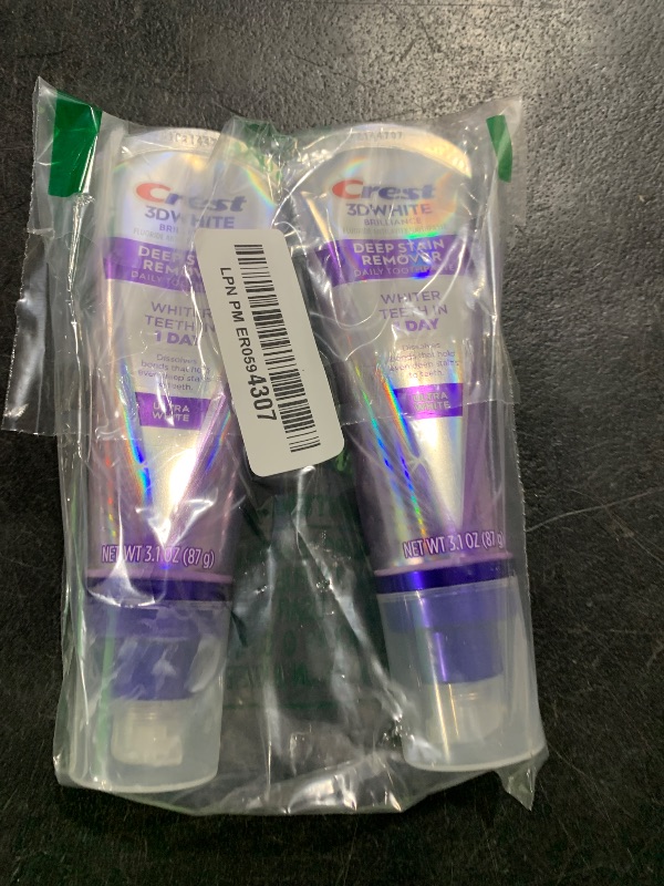 Photo 1 of Crest 3DWhite Brilliance Deep Stain Remover Brilliant White Toothpaste - 3.1oz/2pk