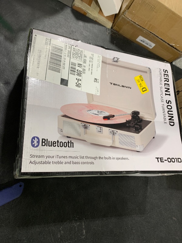 Photo 1 of Bluetooth Suitcase Record Player with Built?in Speakers, Bass & Treble Control, 3?Speed Belt?Drive Turntable with Auto?Stop, RCA & AUX Output, Portable Vinyl Player for 33 45 78RPM LPs