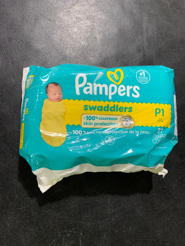 Photo 1 of Pampers Baby Diapers - Swaddlers - Size P1, 27 Count, Ultra Absorbent Disposable Preemie Diaper