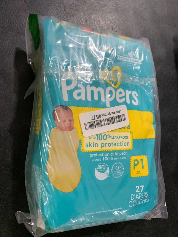 Photo 1 of Pampers Baby Diapers - Swaddlers - Size P1, 27 Count, Ultra Absorbent Disposable Preemie Diaper