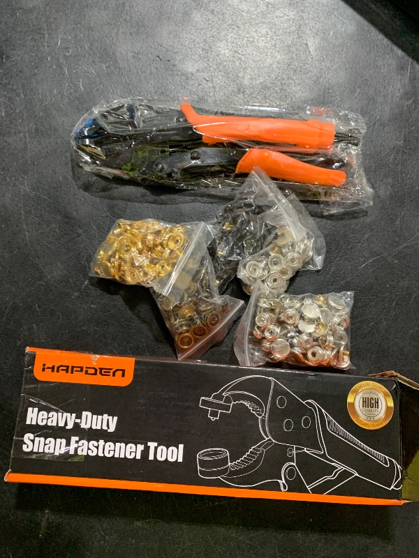 Photo 1 of Heavy Duty Snap Fastener Tool, Snap Setter Tool with 100 Sets 4 Color Boat Cover Snaps, Snap Repair Kit, Repairing Boat Covers, Canvas, Fabric, Tarps