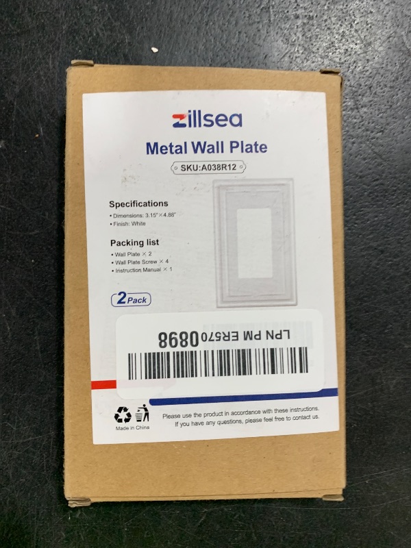 Photo 1 of ZILLSEA 2-Pack Decorator Wall Plate, Off White Outlet Covers, Metal Wall Plate Cover for Receptacle, GFCI Outlet, Dimmer Switch, 3.15''*4.88'', Midsize