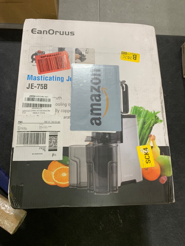 Photo 1 of Cold Press Juicer, 5.3" Wide Feed Chute Juice Extractor Machine with 400W, High Juice Yield, Slow Masticating Juicer for Whole Vegetables & Fruits, Metallic Silver