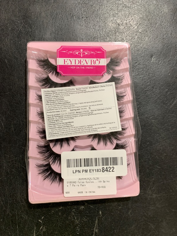 Photo 1 of EYDEVRO False Eyelashes Wet Cat Eye Lashes Spiky Faux Mink Lashes Wispy Fairy Manga Lashes Natural Strip Lashes with Spikes 7 Pairs Pack