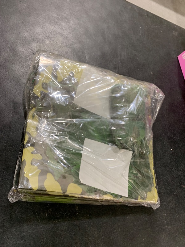 Photo 1 of JellyArch 19 Pcs Camo Boxes Decor Army Party Decorations Including Camo Boxes Camo Netting and Palm Leaves for Hunting Military Army Military Enthusiasts Jungle Camo Party Birthday Party Supplies