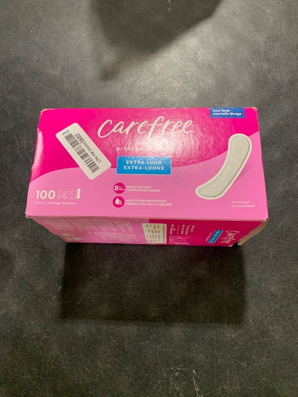 Photo 1 of Carefree Panty Liners for Women, Extra Long, Unwrapped, Unscented, 100ct | Pantiliners, Carefree, Daily for Women, Light Periods and Leaks, 8-Hour Odor Control|100ct (Packaging May Vary)