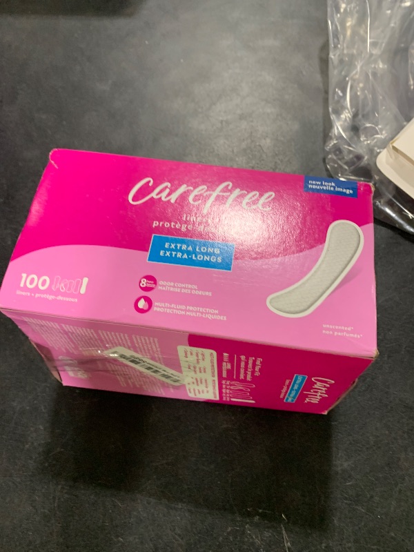 Photo 1 of Carefree Panty Liners for Women, Extra Long, Unwrapped, Unscented, 100ct | Pantiliners, Carefree, Daily for Women, Light Periods and Leaks, 8-Hour Odor Control|100ct (Packaging May Vary)