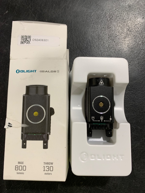 Photo 1 of OLIGHT Baldr S 800 Lumens Compact Rail Mount Weaponlight with Green Beam and White LED Combo, Magnetic USB Rechargeable Tactical Flashlight with 1913 or GL Rail, Battery Included (Black)