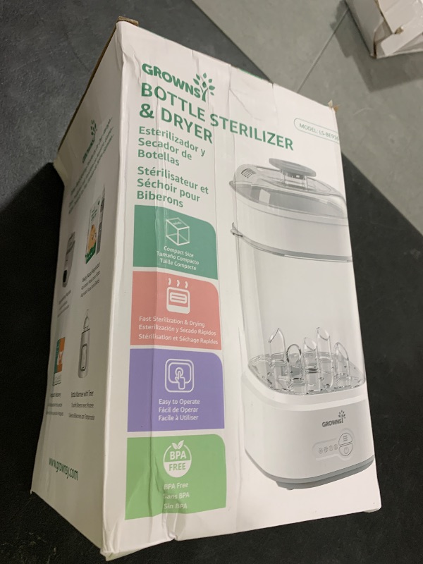 Photo 1 of GROWNSY Bottle Sterilizer and Dryer, Compact Electric Steam Baby Bottle Sterilizer (Esterilizador de Biberones), Bottle Sanitizer for Baby Bottles, Pacifiers, Pump Parts