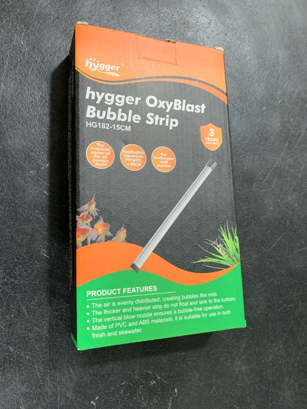 Photo 1 of hygger Aquarium Bubble Strip, Nano Air Bubble Curtain Wall Aquarium Air Stone Kit, Quiet High Dissolved Oxygen Diffuser Fish Tank Bubbler Decorations for Freshwater Saltwater (5.9 Inch)