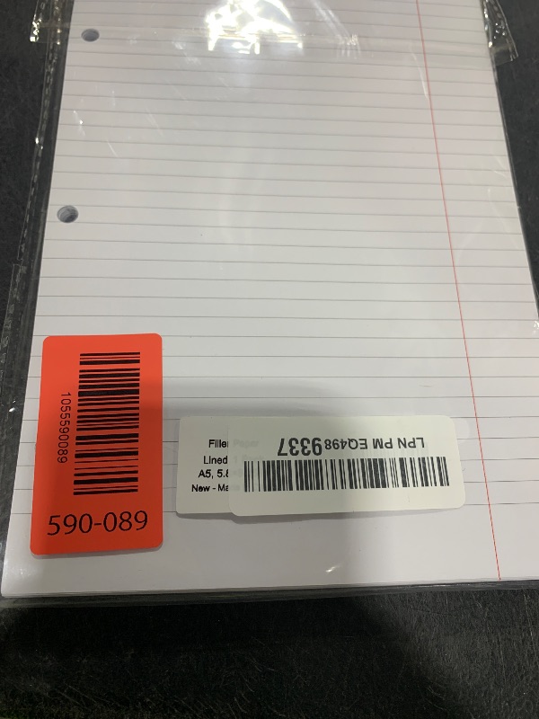 Photo 1 of A5 Filler Paper, 3 Hole Planner Refills, Organizer, Loose-leaf Binder Paper, 100 Sheets/200 Pages, Lined, 100gsm, White, 5.8 x 8.2 Inch, 3 Hole Filler Paper, Mini Binder Refill Inserts