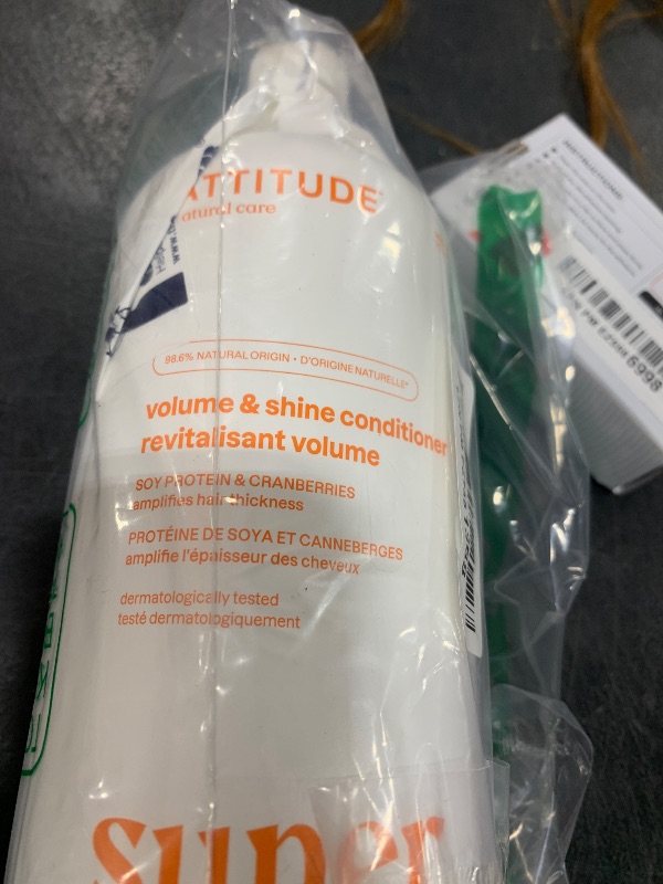 Photo 1 of ATTITUDE Volume and Shine Hair Conditioner, For Thin Hair, Naturally Derived Ingredients, Vegan Detangler, Dermatologically Tested, Soy Protein & Cranberries, 32 Fl Oz