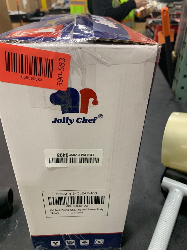 Photo 1 of JOLLY CHEF 100 Pack Plastic Champagne Flutes Disposable 4.5 oz Clear Plastic Champagne Glasses Perfect for Wedding, Thanksgiving Day, Christmas