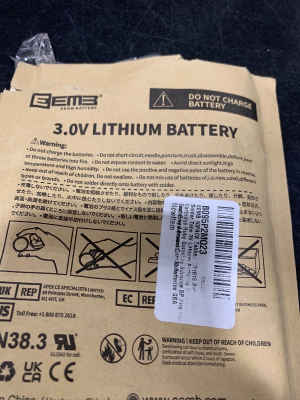Photo 1 of EEMB 10PACK Tabbed CR1616 Battery with Solder Tabs 3V Lithium Batteries for Gameboy Cartridge Ruby Gameboy Advance SP Fire Red Leaf Green Emerald, 1616 Batteries GBA Gameboy Advance Cart Save
