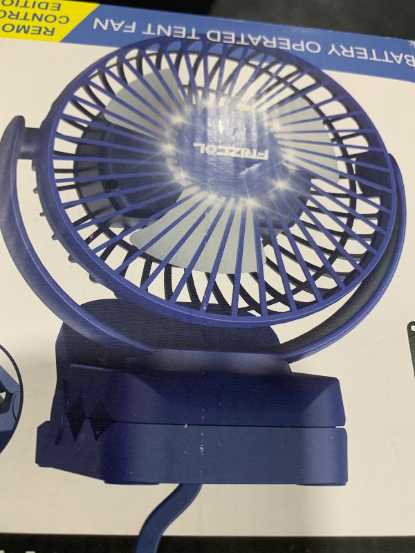 Photo 1 of Portable Clip on Fan 65 Working Hours, Camping Fans with LED Lights & Hook, 12000 Capacity Battery Operated Fan with Clamp, USB Rechargeable for Desk, Tent, Treadmill, Stroller, Golf Cart, Home