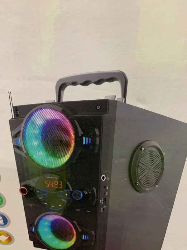 Photo 1 of Bluetooth Speakers, 60W Portable Wireless Loud Outdoor Home Party Bluetooth Speaker with Subwoofer, FM Radio, LED Colorful Lights, Microphone, Remote and Big Powerful Stereo Deep Bass Sound Boombox