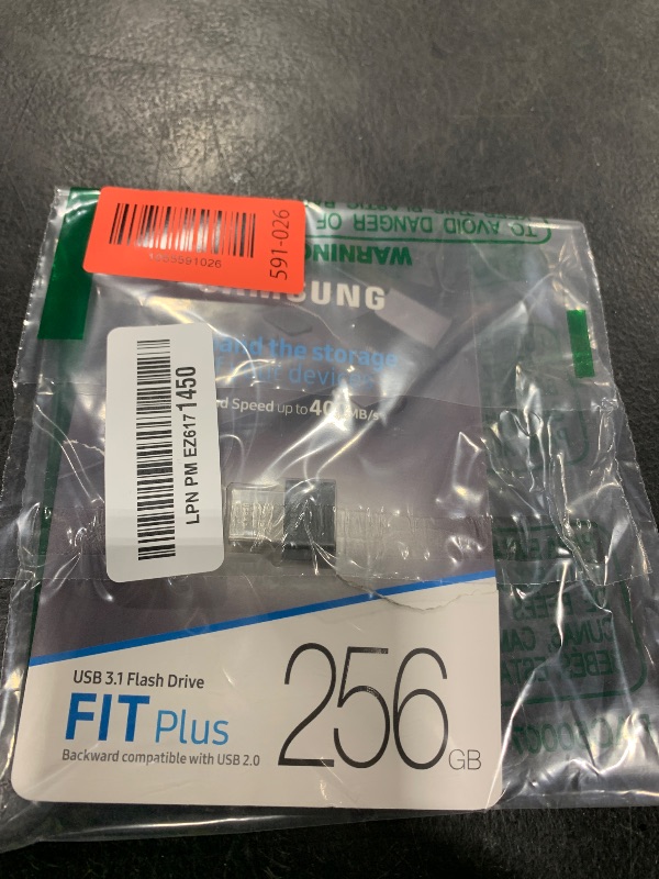 Photo 1 of SAMSUNG MUF-256AB/AM FIT Plus 256GB - 300MB/s USB 3.1 Flash Drive, Gunmetal Gray