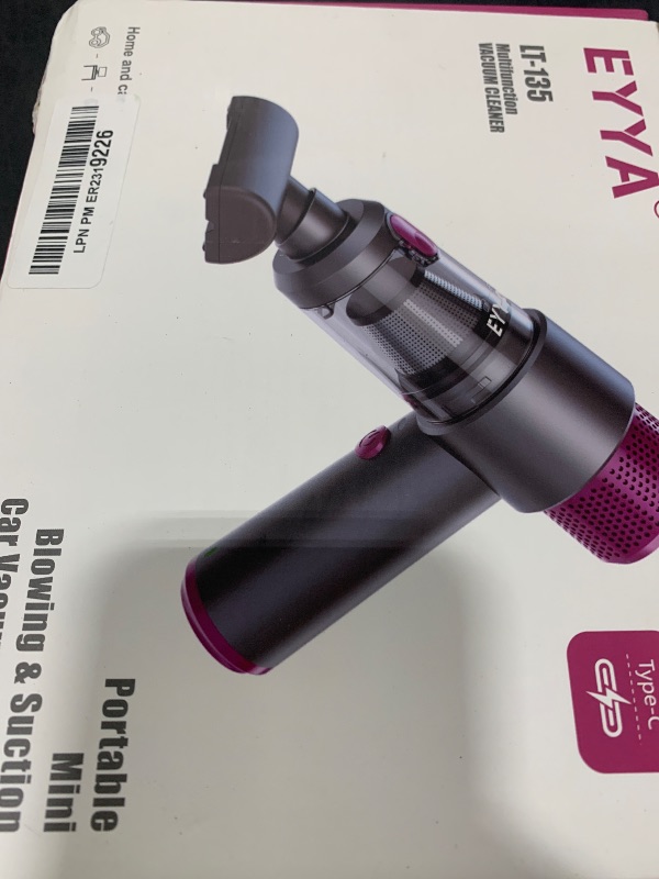 Photo 1 of EYYA Handheld Car Vacuum Cleaner Cordless, 15000PA High Power Car Vacuum Cleaner & Air Duster, 4-in-1 Portable Mini Car Vacuum Cleaner with LED Light, Hand Held Vacuum Cleaner for Car Home Office