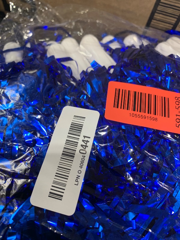 Photo 1 of 100 Pcs Cheerleading Pom Poms Metallic Foil Cheer Pompoms with Plastic Handle Cheerleader Pompoms Spirit Fun for Cheer Squad Dancing Party Performance Game Ball Sports Team(Blue, Gold)