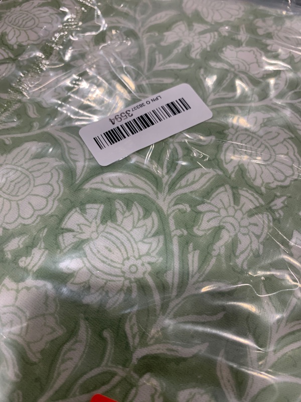 Photo 1 of Labhanshi Sage Green Block Print Round Table Cloth|Indian Round Floral Cotton Table Cover 90 Inch 8-Seater Spring Easter St.Patrick Kitchen Dining Tablecloth|Patio Table Cover for Wedding Parties
