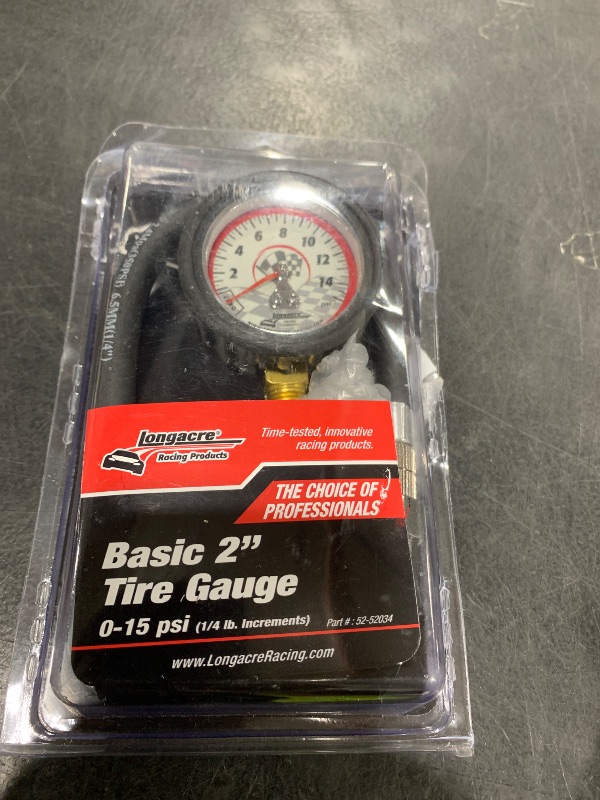 Photo 1 of Longacre 52-52034 0-15 PSI Tire Pressure Gauge, 2 Inch