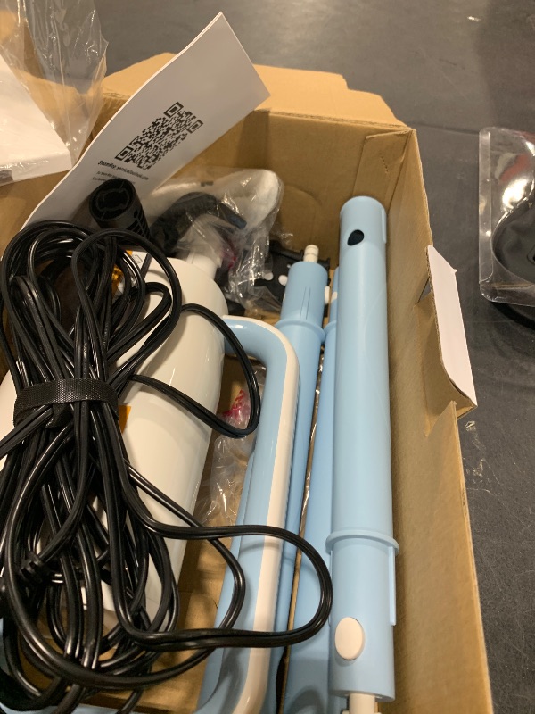 Photo 1 of Steam Cleaner, 6 in1 Rotated Steam Mop Cleaner with 2 Modes, 2 Microfiber Pads, 400ML Removable Tank, 23FT Power Cable, Detachable Steam Mops for Floor, Laminate Floor, Tiles Cleaning (Light Blue)