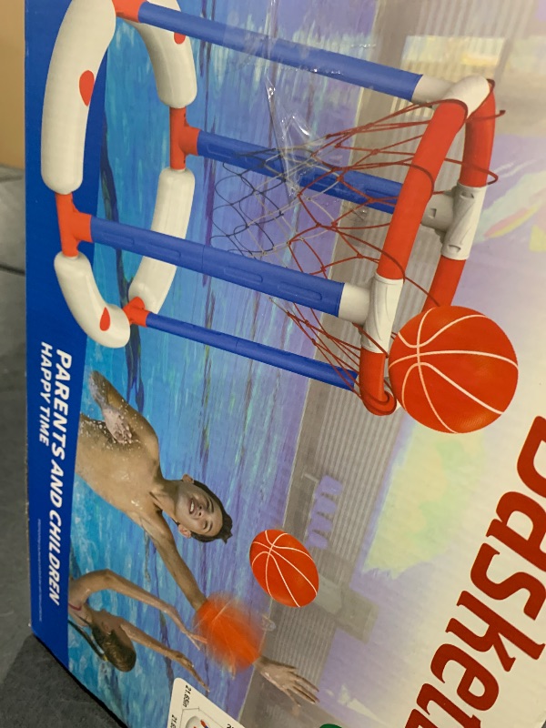 Photo 1 of Pool Basketball Hoop with 4 Balls and Pump – Poolside & Floating Basketball Hoop for Pool, Fun Pool Toys & Swimming Pool Games, Water Basketball Game for Kids Ages 3+, Perfect for Summer Parties