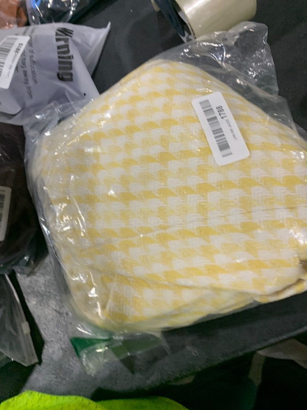 Photo 1 of Karl Lagerfeld Paris Women's Tweed Printed High Scoop Neck Aline Dress, Freesia Yellow/Soft White
