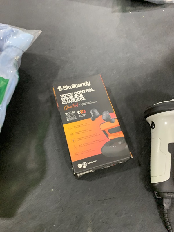 Photo 1 of Skullcandy Grind Fuel Wireless Earbuds, Bluetooth Headphones, Up to 40 Hours Battery, Noise Isolating Fit, Wireless Charging Case, Microphone, Customizable via Skull-iQ App - True Black/Orange