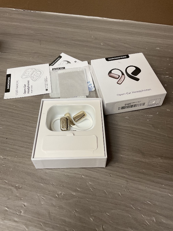Photo 1 of DARONGFENG Open Ear Wireless Bluetooth Headphones, Pain-Free Air Conduction Ear Buds with LED Digital Display Charging Case, Sweat Resistant for Running, Safe Driving, and Extended Daily Use
