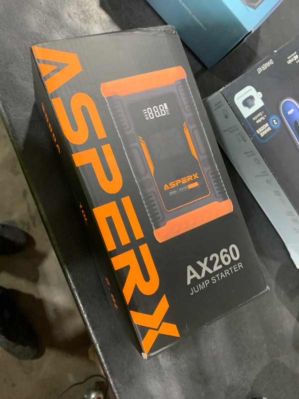 Photo 1 of ASPERX Jump Starter with Air Compressor,?Upgrade & Safety Certs?10L Gas/8L Diesel(Almost All Cars) 12V Jumper Box Car Battery Jumper Starter Portable with Tire Inflator, Jumper Cables, Display & Light