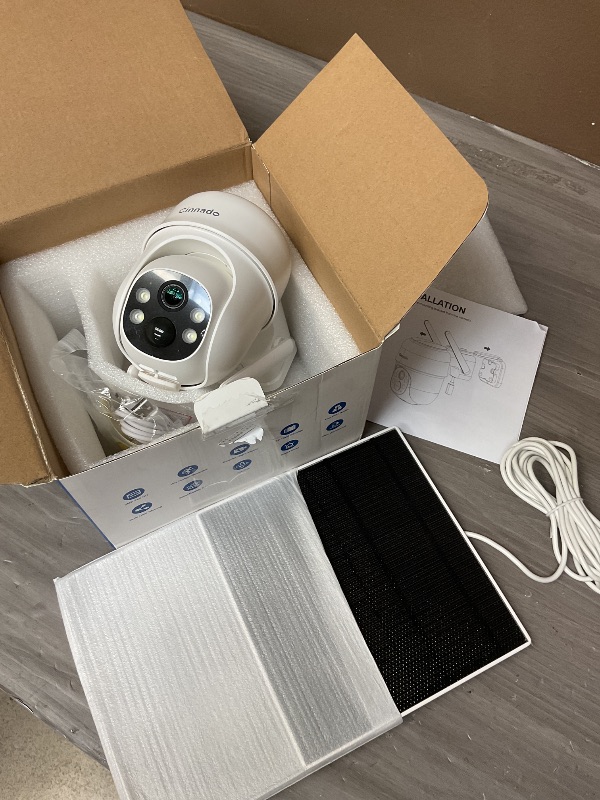 Photo 1 of Cinnado 4G LTE Cellular Security Camera-No WiFi Outdoor Camera Wireless with 5W Solar Panel, 2K 360° Color Night Vision, PIR Motion, TF Card Storage, Works with Alexa, SIM Card Included, B6 4G 1P