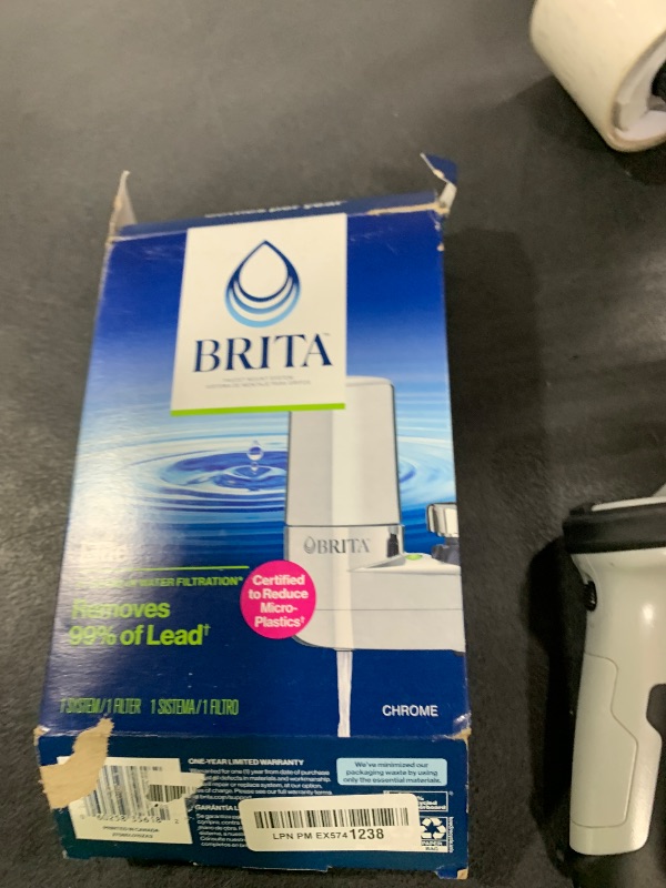 Photo 1 of Brita Faucet Mount Water Filter System, Chrome, No-Wait Filtration, Easy Install, Multi-Use Tap Water Filter for Kitchens, Bathrooms & Small Spaces