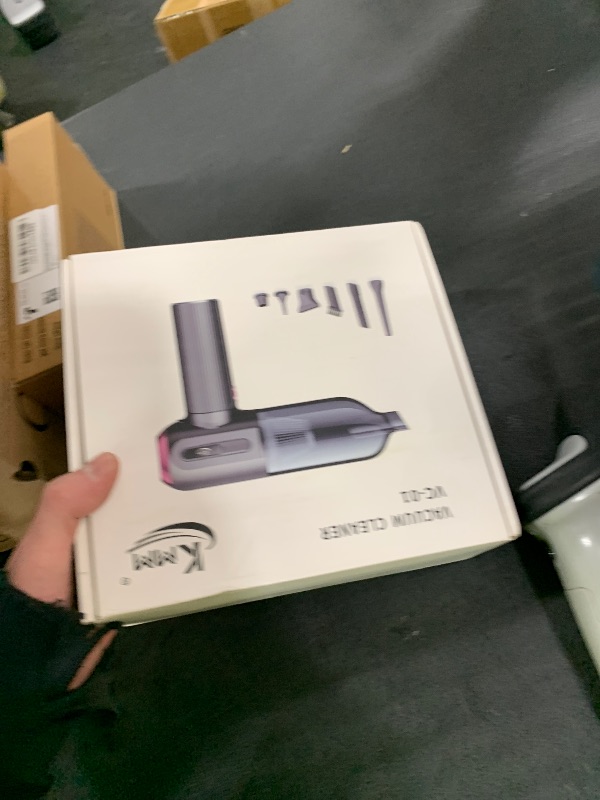 Photo 1 of KMM Handheld Car Vacuum Cleaner, 4 in 1 Vacuum Cleaner 16000Pa Air Duster, 3-Speed Adjustable 120W High Power Vacuum Cleaner with LED Light and Multi-Nozzles for Car, Home, Office, Pet