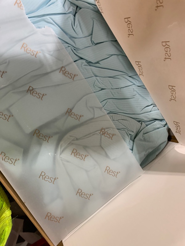 Photo 1 of REST® Evercool®+ Fitted Sheet, King Size, Light Blue, 15" Deep (up to 18’’), Breathable Bedding for Hot Sleeper and Night Sweats, Bed Sheet with Ionic+ Self-Cleaning Silver Yarn for Sensitive Skin