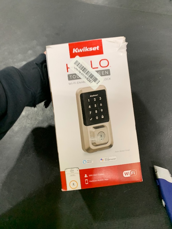 Photo 1 of Kwikset Halo Wi-Fi Smart Lock, Keyless Entry Door Deadbolt, Geofence Auto-Unlock, Grade AAA Certified, No Hub Easy Install, Satin Nickel Lifetime Finish Warranty, Touchscreen