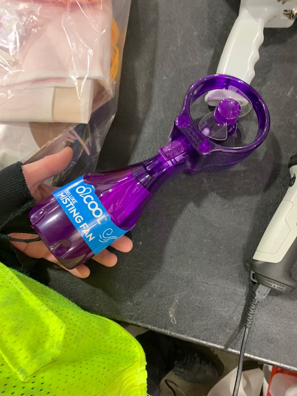 Photo 1 of O2COOL Deluxe Handheld Battery Powered Water Misting Fan (Purple)